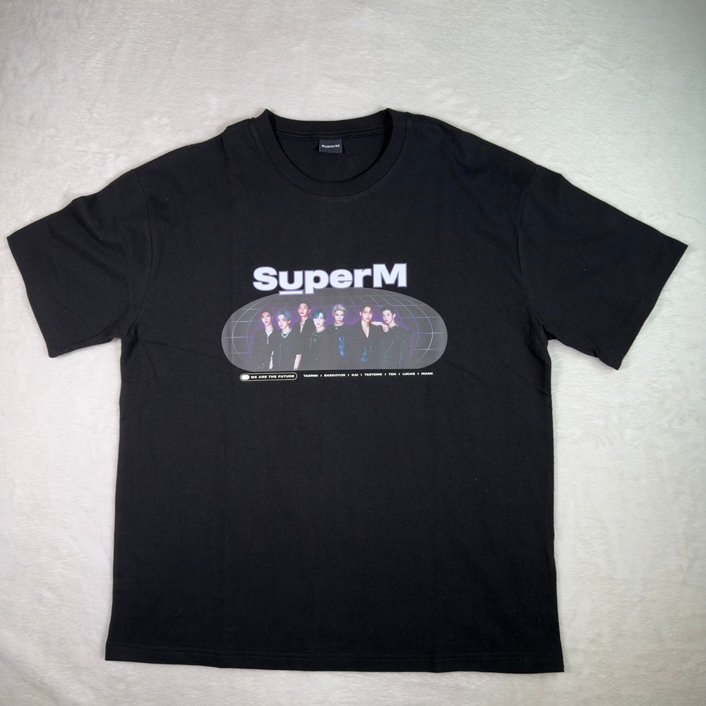 SuperM T Shirt Black We Are The Future KPop Group Tee Menswear Size Large Mens